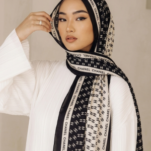 Pure Luxury Silk chanel Hijab - Image 3
